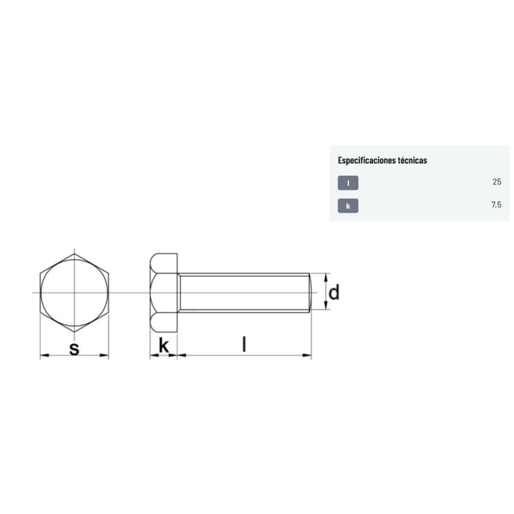 TORNILLO 12X25 8.8