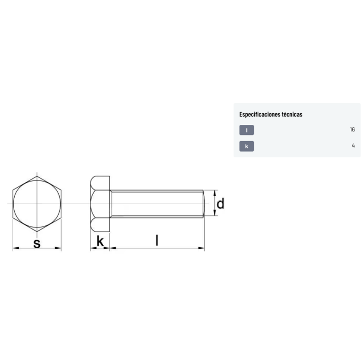 TORNILLO 6X16 8.8