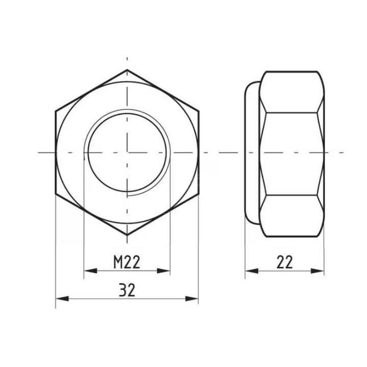 TUERCA DE FRENO M22